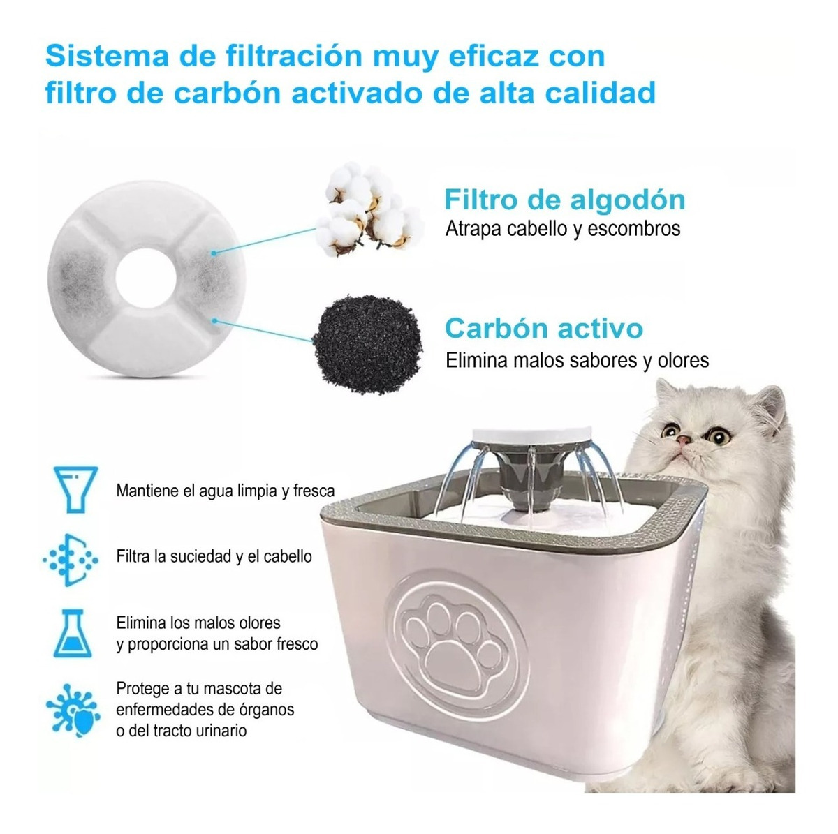 Fuente Bebedero Agua Fresca Para Mascotas Perros Y Gatos - Imagen 2