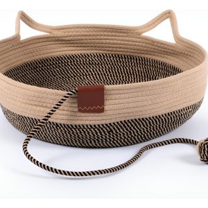 Cama Cesto Tejido Con Cuerda Beige Chica