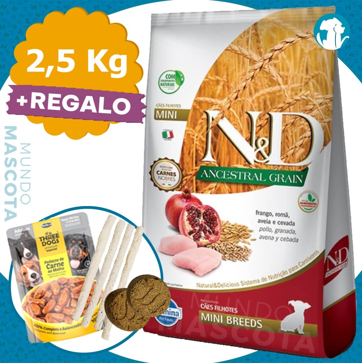 Farmina N&d Ancestral Grain Perro Cachorro Raza Mini 2,5 Kg