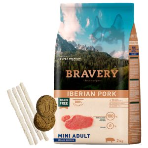 Alimento Bravery Cerdo Ibérico Mini Adulto Raza Pequeña 2 Kg