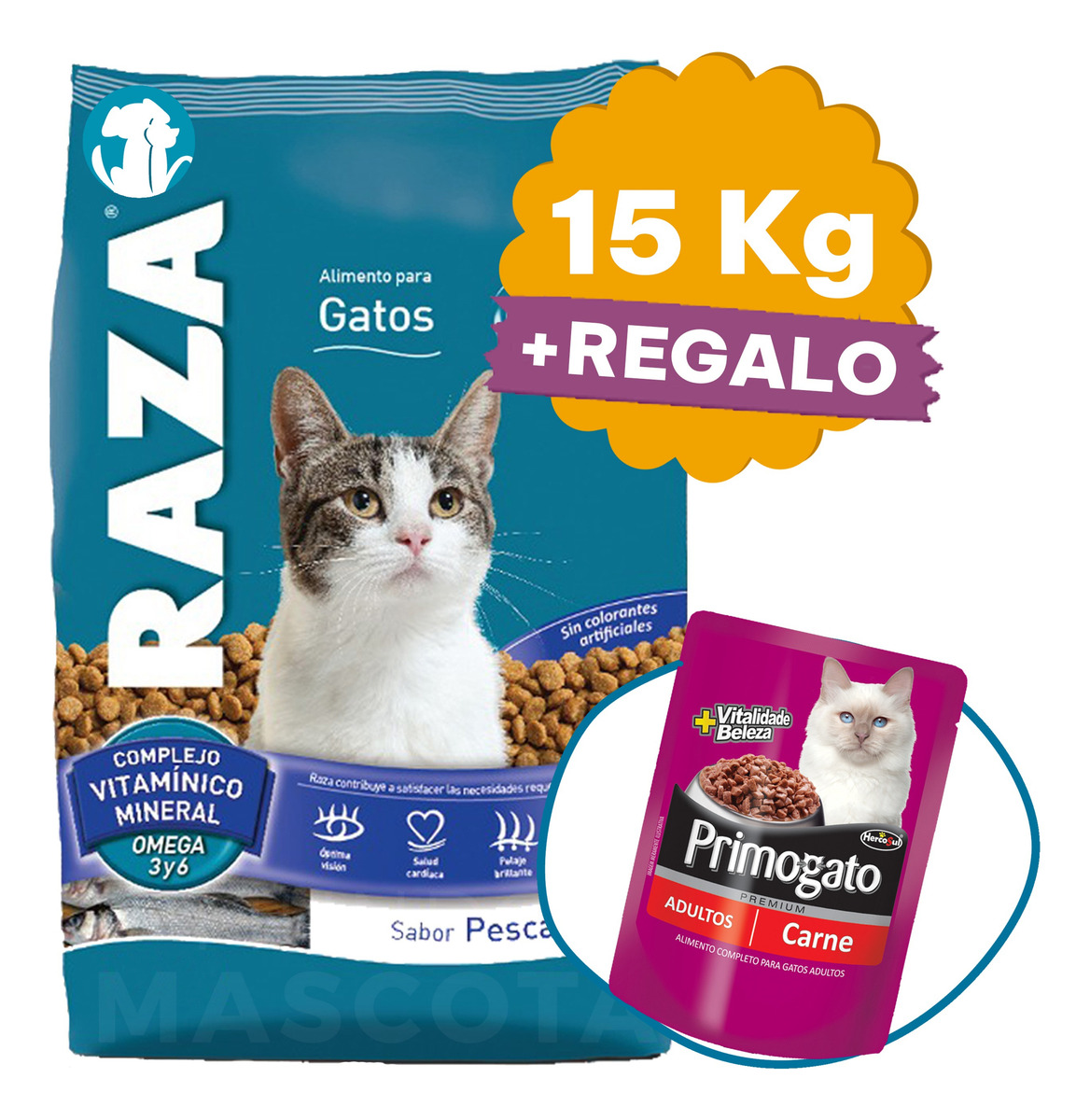 Alimento Gato Adulto Raza 10 + 1 Kg + Envío Gratis