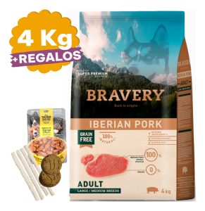 Bravery Perro Adulto Mediano y Grande Cerdo Ibérico 4 kg