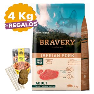 Alimento Bravery Iberian Pork Adulto Grande/mediano 4 Kg