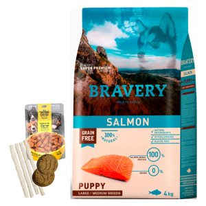 Alimento Bravery Salmón Cachorro Raza Mediana/grande 4 Kg