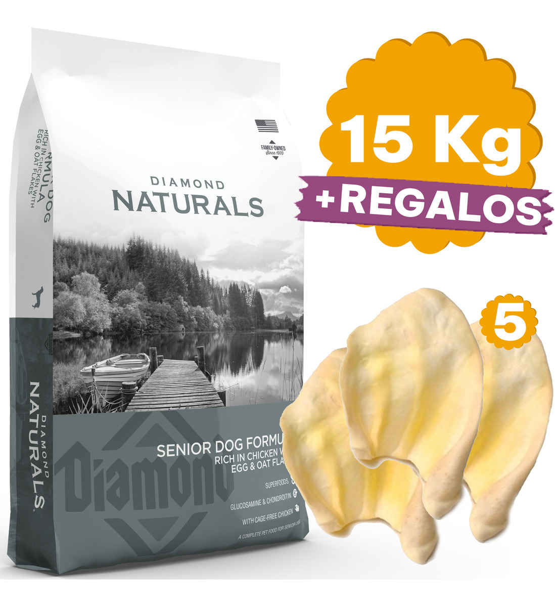 Alimento Perro Diamond Naturals Senior Chicken15kg - Imagen 2