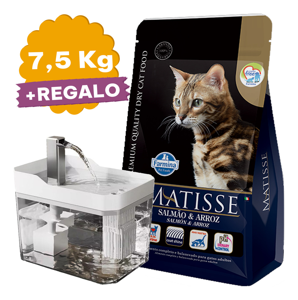 Alimento Matisse Gato Adulto Salmón & Arroz 7,5 Kg - Imagen 2