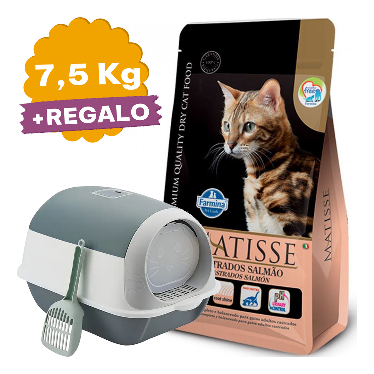 Alimento Matisse Gato Adulto Castrado Salmón 7,5 Kg + Obsequ - Imagen 2