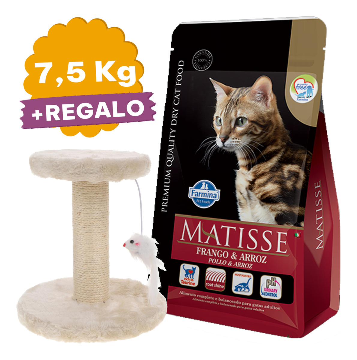 Alimento Matisse Gato Adulto Pollo Y Arroz 7,5 Kg + Obsequio - Imagen 2