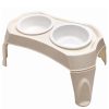 Comedero Doble Elevado Plastico XL Beige Mpets