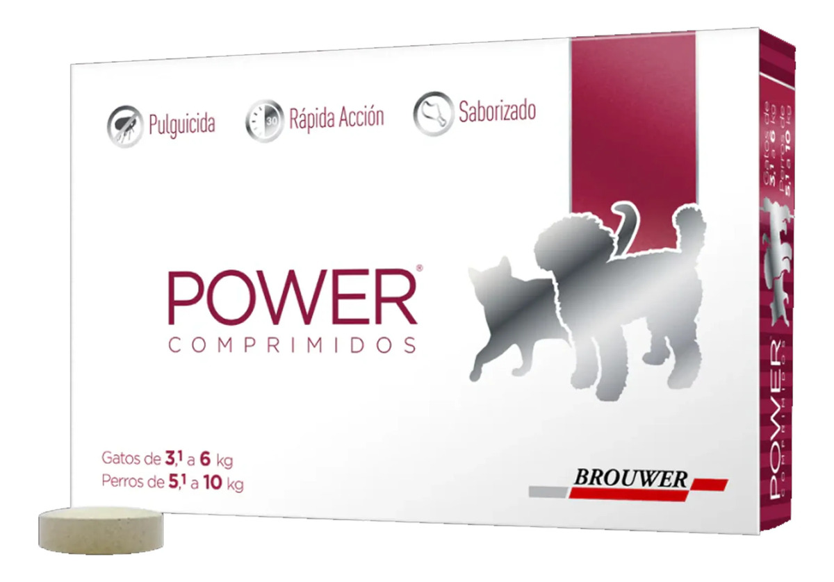 Antipulgas Power Comprimido Gatos 3-6kg Perro 5-10kg 300mg