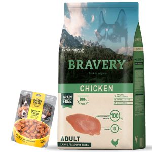 Bravery Adulto Raza Grande Y Mediana Sabor Pollo 4 Kg