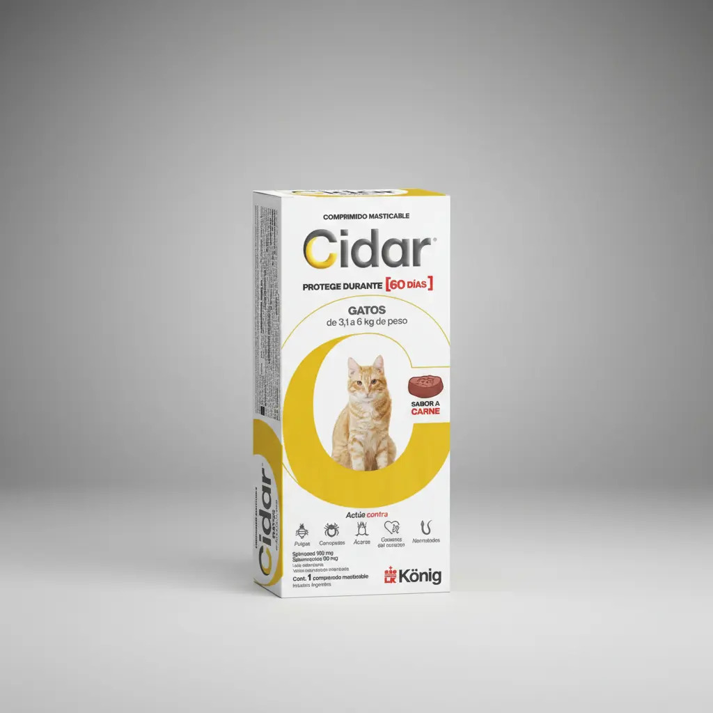 Pastilla Gato Interna Externa Antipulgas Cidar (60 Dias) - Imagen 5