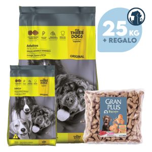 Alimento Perro Adulto Three Dogs Original 20 Kg + Regalo