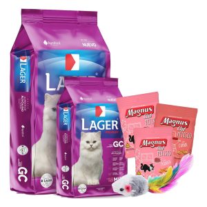 Alimento Premium Lager Gato Castrado Salmón Y Pollo 22 Kg