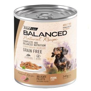 Lata Balanced Natural Recipe Perro Filetes de Cerdo 340 gr