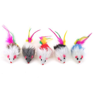 Raton Peluche Con Plumas x3 Unid