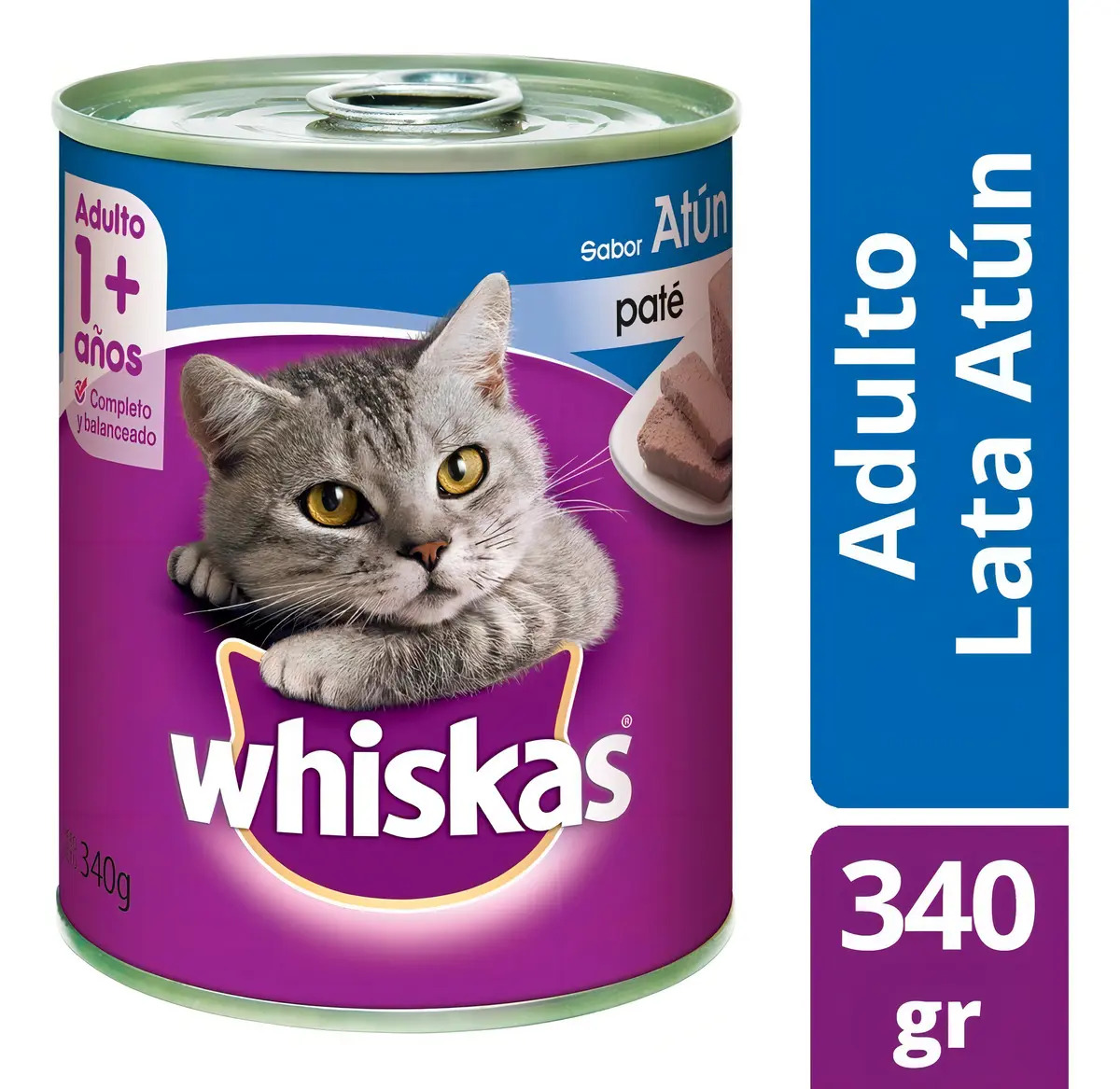 Lata Whiskas Gato Adulto Atun X 340 Grs