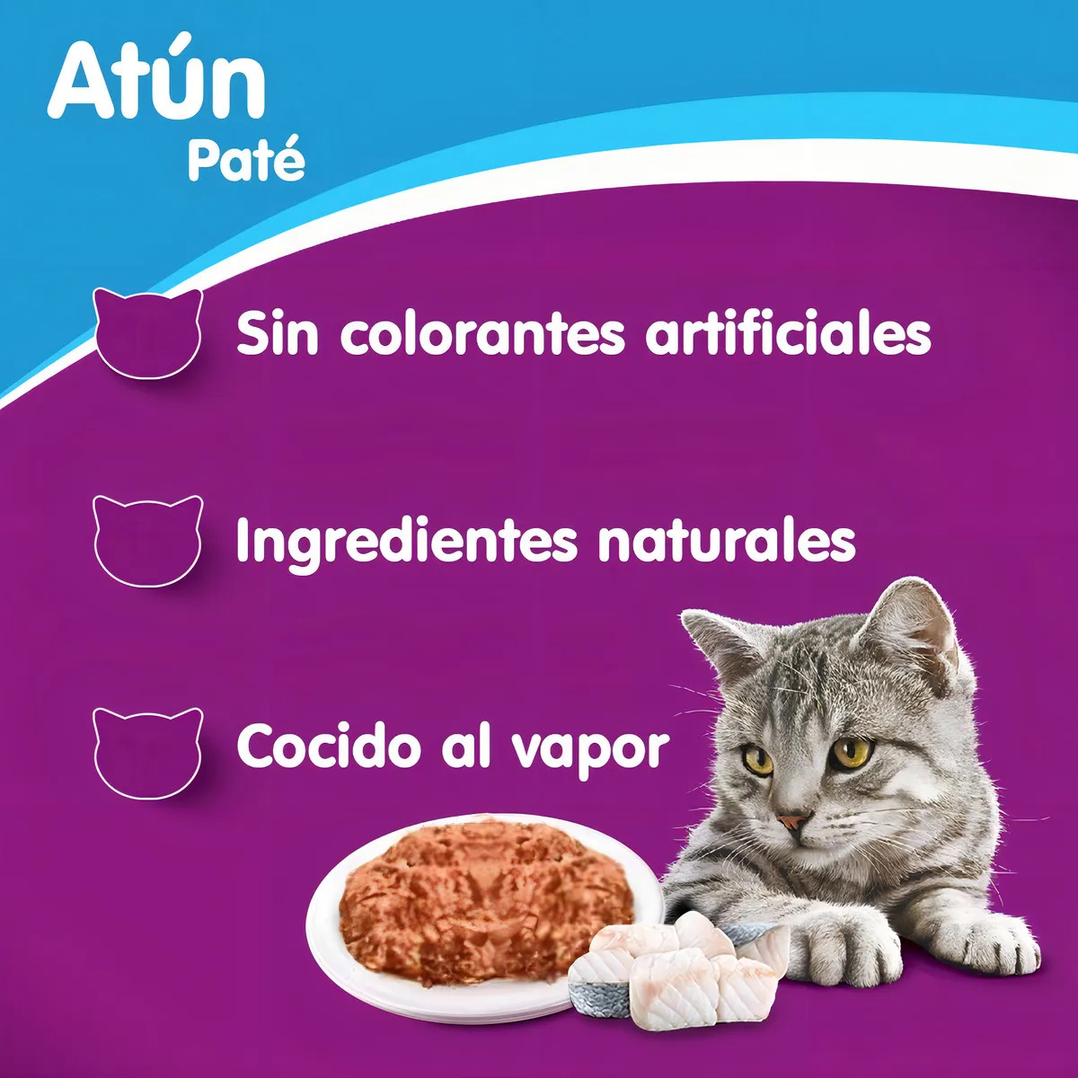 Lata Whiskas Gato Adulto Atun X 340 Grs - Imagen 3
