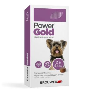 Pastilla Power Gold Antipulgas y Garrapatas 2 a 4,5 kg 1 Comp