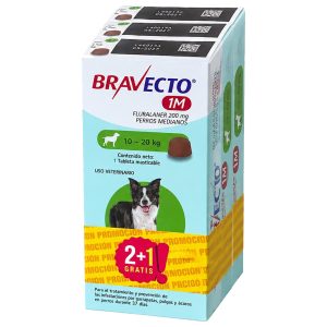 Pastilla Antipulgas Bravecto Antipulgas 10- 20 Kg 3 Und