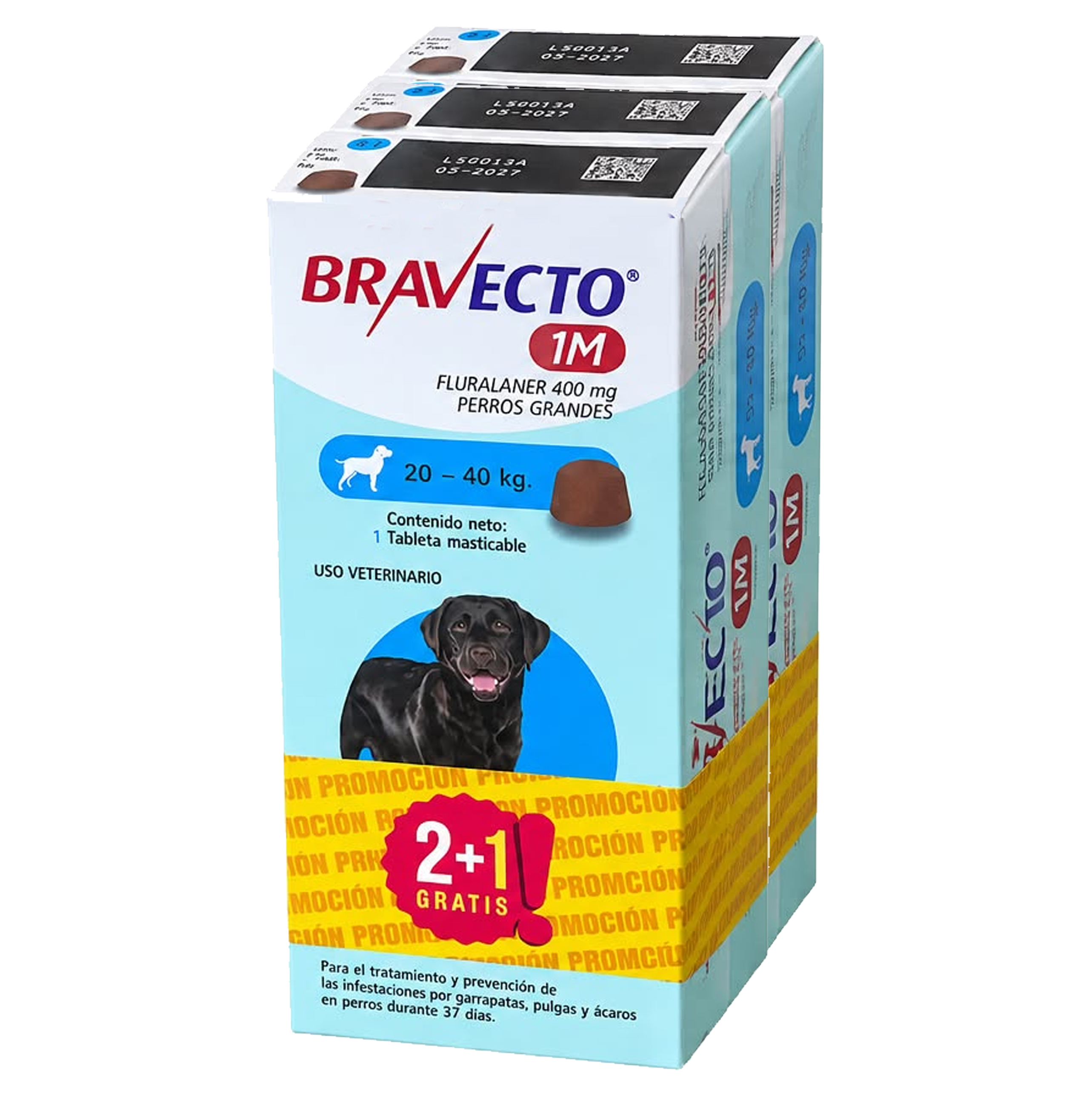 Pastilla Antipulgas Bravecto Antipulgas 20-40 Kg 3 Und