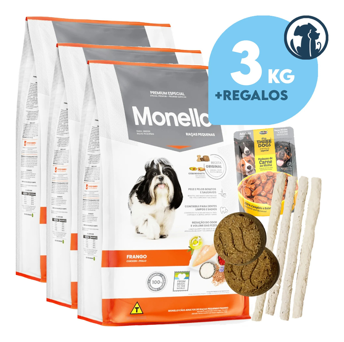 Alimento Monello Premium Razas Pequeñas 3 Kg - Imagen 2