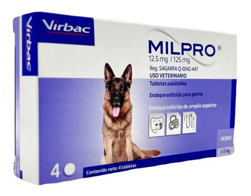 Virbac Milpro Desparasitante Perro Mayores 5 Kg 4 Unid. - Imagen 2