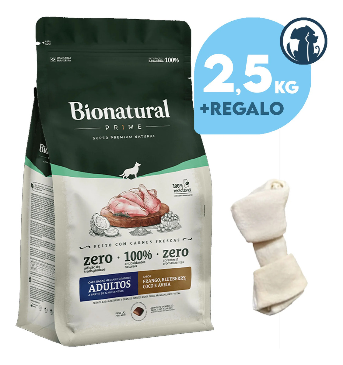 Alimento Bionatural Prime Perro Adulto Mediana Y Grande 2,5k - Imagen 2