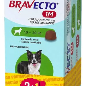 Pastilla Antipulgas Bravecto Antipulgas 10- 20 Kg 3 Und