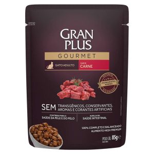 Pouch Gran Plus Gourmet Gato Adulto Sabor Carne 100 gr