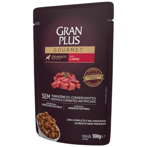 Pouch Gran Plus Gourmet Perro Adulto Sabor Carne 100 gr