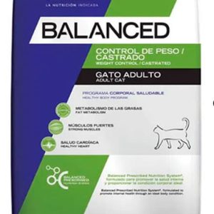 Balanced Gato Adulto Control De Peso / Castrados 7,5 Kg (BOLSA CON DETALLE)