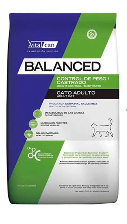 Balanced Gato Adulto Control De Peso / Castrados 7,5 Kg (BOLSA CON DETALLE)