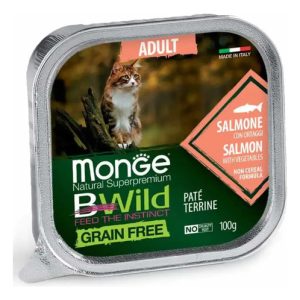 Pate Monge Bwild Gato Adulto Sabor Salmon Y Vegetales 100 Gr
