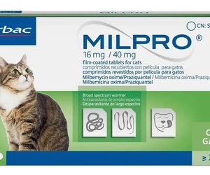 Desparasitante Interno Para Gato Virbac Milpro 16mg (4 Comp)